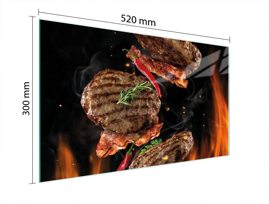 GLAS-SCHNEIDEBRETT 52x30 GRILL