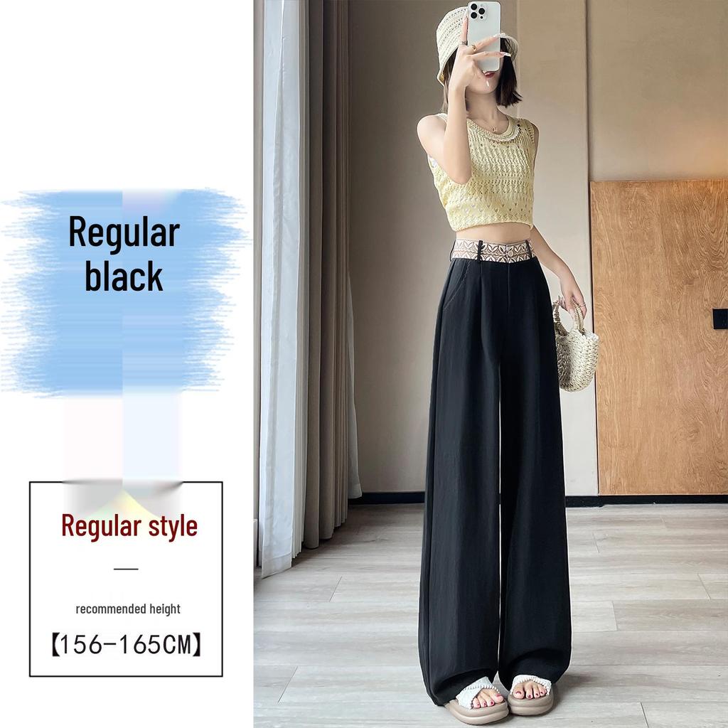 Women's Summer Tencel Linen High-Waist Wide-Leg Pants