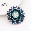 Rhinestone Embellished Pin Retro Flower Brooch Pin, Floral Lapel with Durable Metal Rhinestone, Clothing Jewelry Accessory for Women Girls