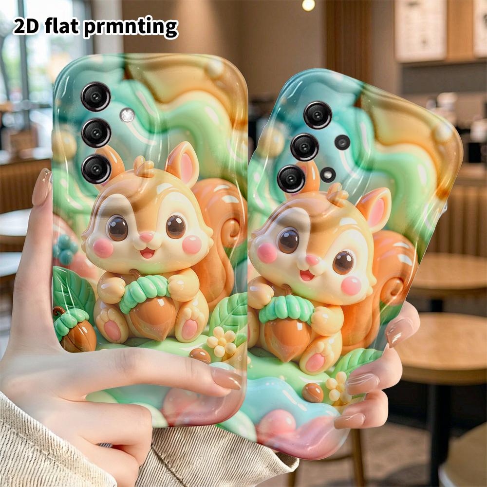 Phone Case: 2D flat, suitable for Samsung Galaxy A34 A35 M05 M06 S20 S22 S21 FE Plus 5G protective case, little squirrel, perfect Christmas and Hallow