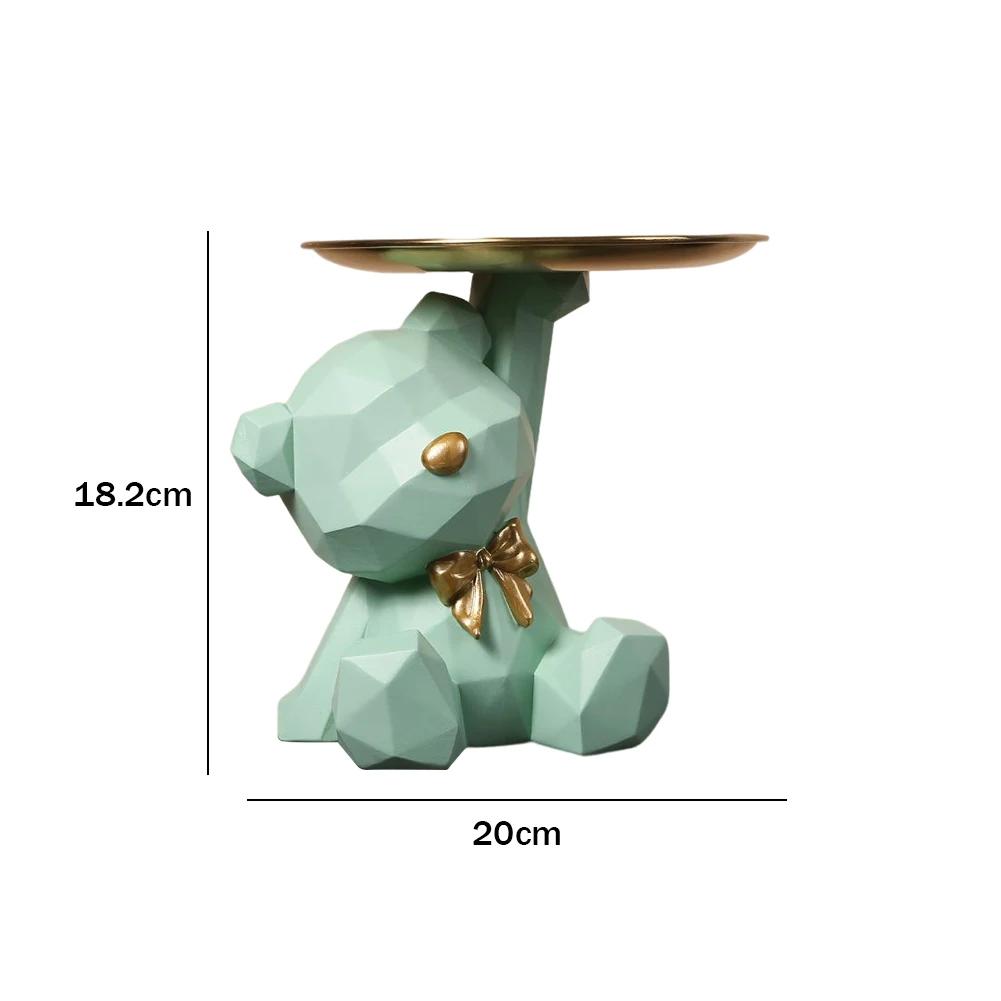 Geometric Bear Resin Storage Box - Decorative Desktop Organizer for Candy, Crafts & Office Supplies, Coffee Shop Home Decor