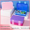 Bento Box a Doppia Chiusura per Bambini: Lunch Box Portatile, Compartimentata, Mantenimento Freschezza, Quadrata, Riscaldabile al Microonde.