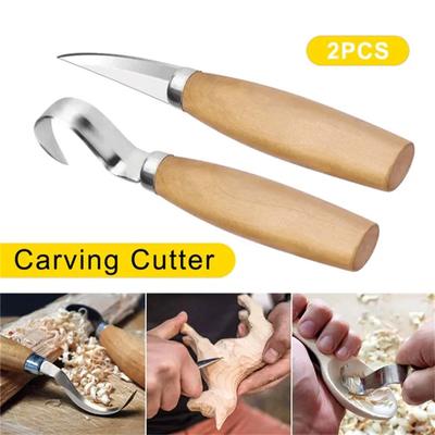 2 stücke Holzschnitzwerkzeuge Holzschnitzmesser Meißel Holzbearbeitungshandwerkzeug DIY Löffelschnitzmesser Holzschnitzwerkzeuge Schnitzset
