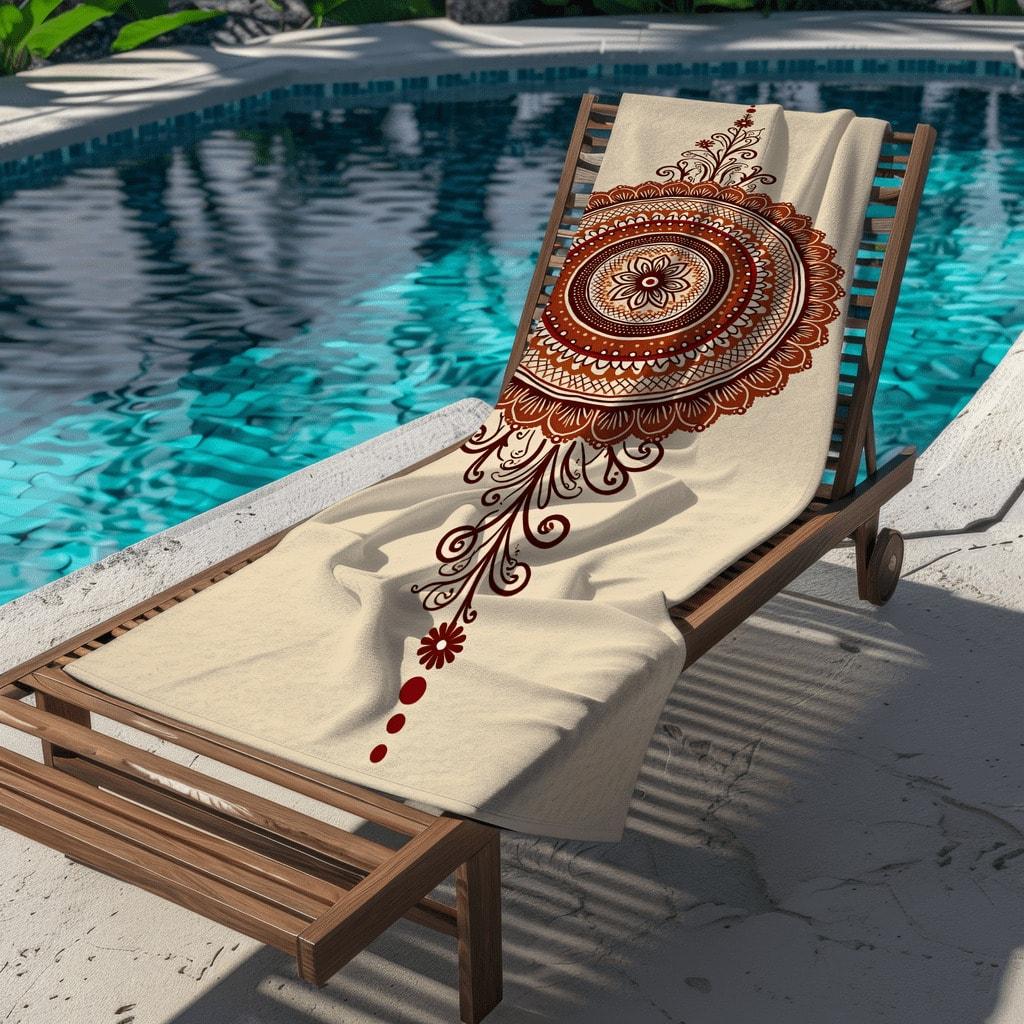 1 Stück Böhmisches Mandala Strandtuch Polyester Schnelltrocknend Reisehandtuch Unisex Leicht Weich zum Schwimmen Camping Surfen Strand Ess