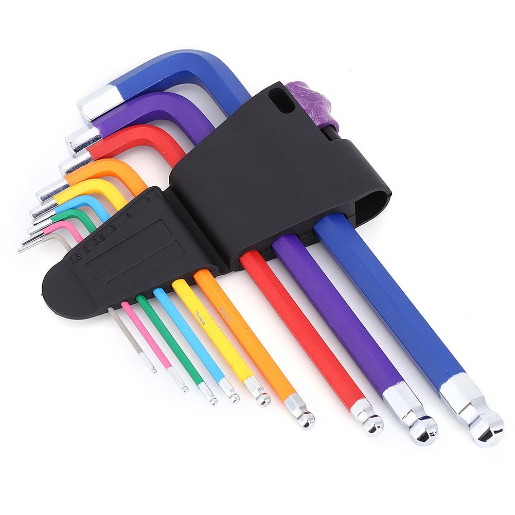 

9шт шестигранный торцевой ключ шаровой узор домашний ремонт ручной инструмент для мебели машин музыкальный