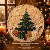 Round DIY  Painting Pendant Snowman Santa Beaded Sun Catcher  Christmas