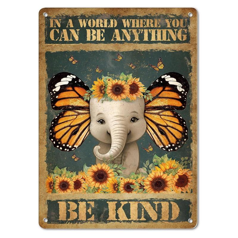 Vintage MetL Tin Signs Funny In A World Full of Roses Be A Sunflower Poster Tin Signs  Decoration for Home Cafe Bars Wall Decor