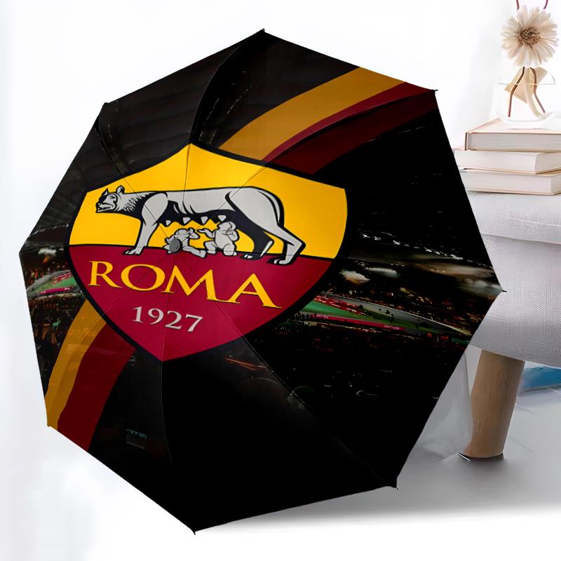 Printed Rome Logo Folding Umbrella,Outdoor,Leisure,And Travel Umbrella,Durable Umbrella Fabric,Birthday And Holiday Gift