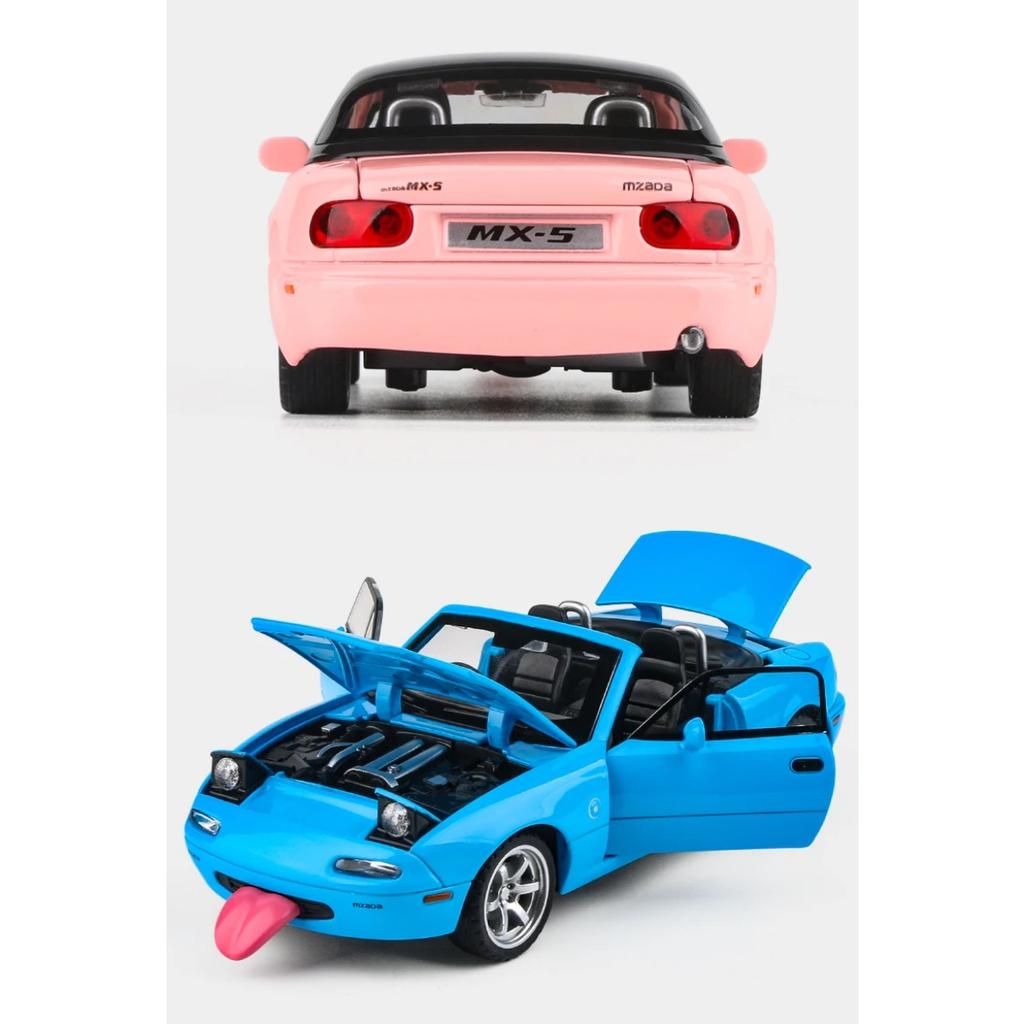 1/32 Mazda MX5 MX-5 Slitina Tlakově litý Model Hračka Auto Zvuk a Světlo Stahovací Dětská Hračka Sběratelský Předmět Dárek k Narozeninám