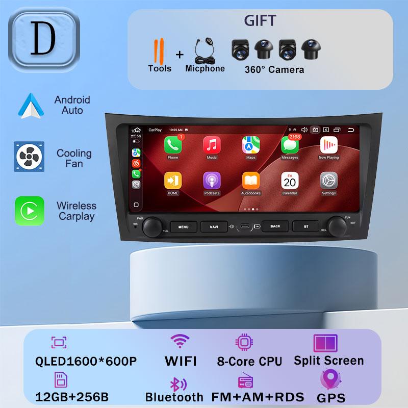 Écran Android 16 de 9,3 pouces pour Mercedes Benz Classe E W211 E200 E220 E300 E350 E240 E270 E280 Classe CLS W219 2002 - 2009 WiFi 4G CarPlay