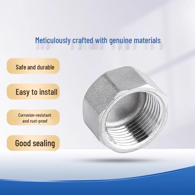 304 Stainless Steel Hexagonal Internal Thread Pipe Cap Plug