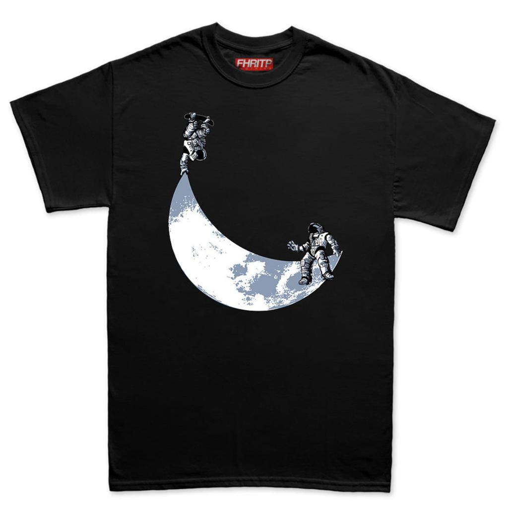 Mens Skating Moon Skater Funkalicious Astronauts Skateboarding Funny T-Shirt Tee Top T-Shirt