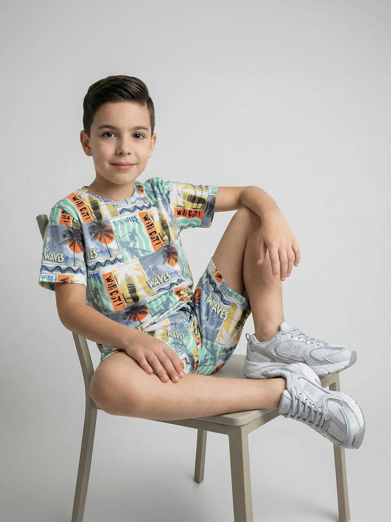 MONTE CARLO Boys Regular Fit Printed Coordinate Set