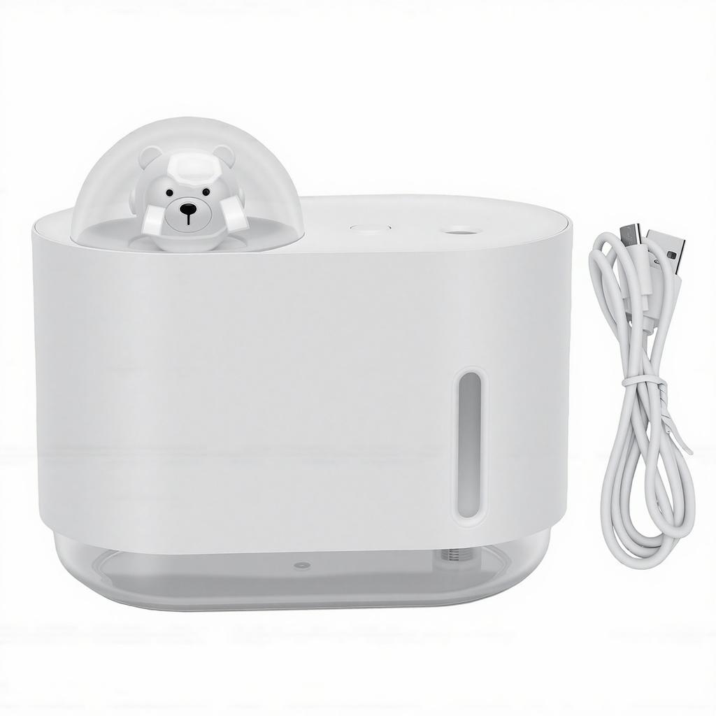 Portable Humidifier USB Colorful Night Light Quiet Desktop Humidifier for Home Office White