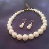 Elegant Single Layer Pearl Clavicle Necklace & Earrings Set
