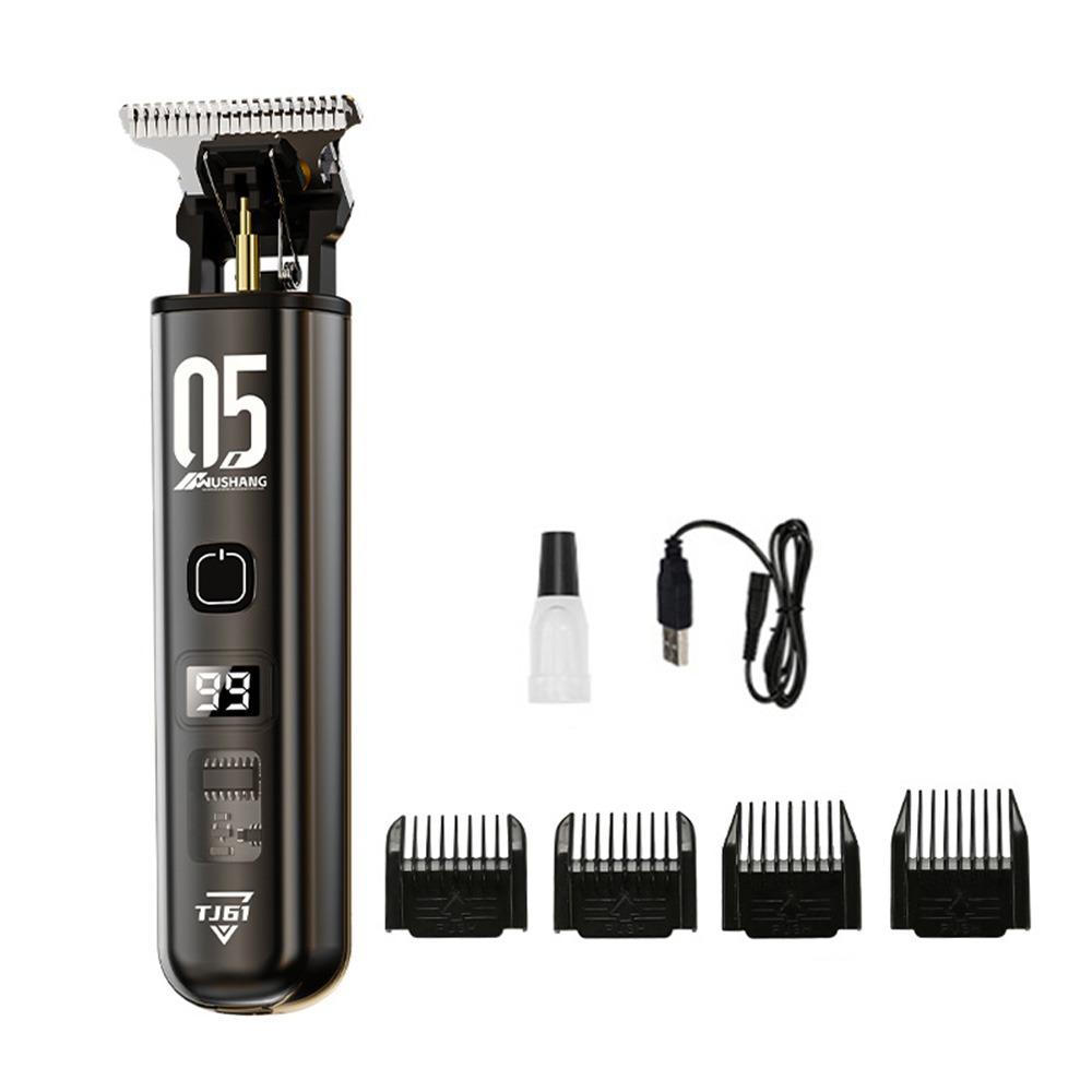 

4 Насадки-ограничителя Электрическая машинка для стрижки волос Светодиодный дисплей Головка Электрический триммер Дом Black