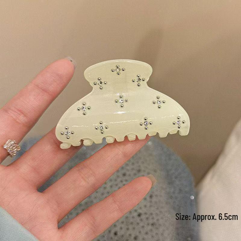 Koreanischer Eleganter Kürbisbogen Polka Dot Haarspange - Groß, Cremige Texturierte Hochsteckfrisur-Accessoire