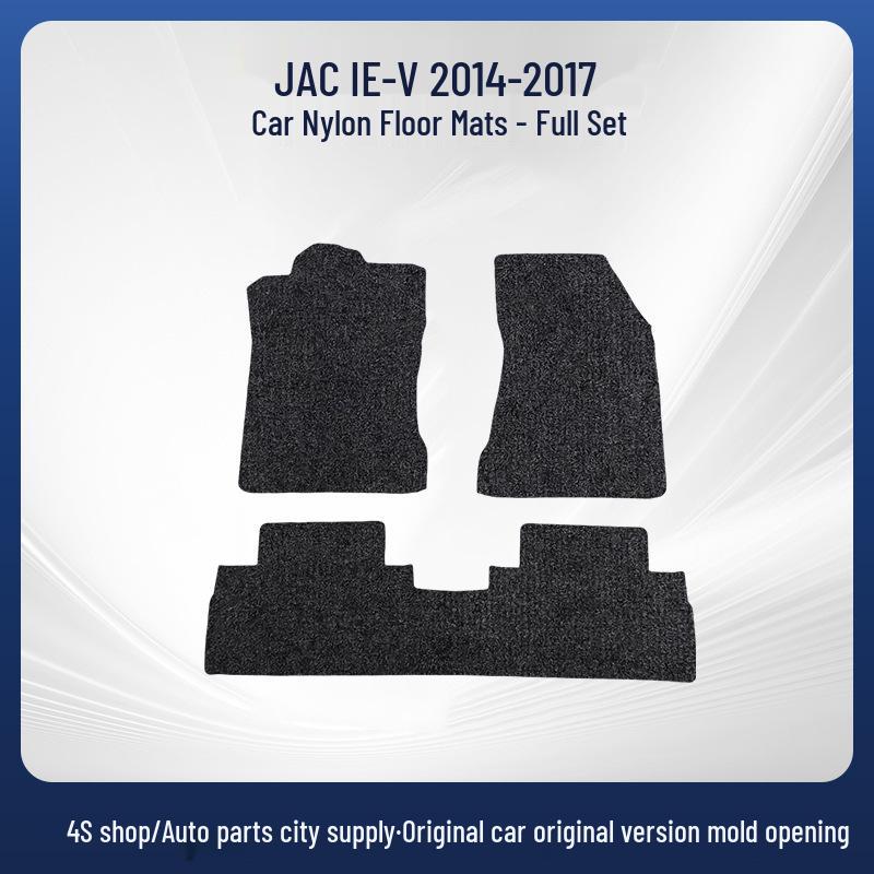 Durable Black Floor Mats for Jianghuai iEV 2014-2017, Custom-Fit Velour Nylon Mats