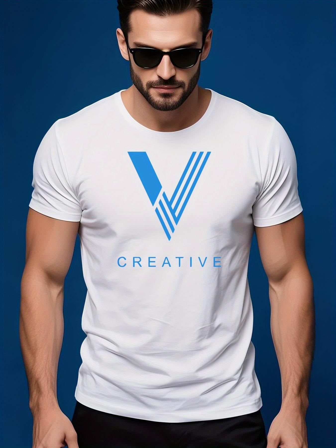CRATIVE Graphic Casual Tshirt - Summer Short Sleeve Round... S