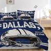 Juego de Funda Nórdica con Diseño de Casco de los Dallas Cowboys de 3 Piezas con Una Funda de Edredón y Dos Fundas de Almohada (Sin núcleo) - Decoración para el Hogar, Regalo de Vacaciones, Tejido de Poliéster, Anim