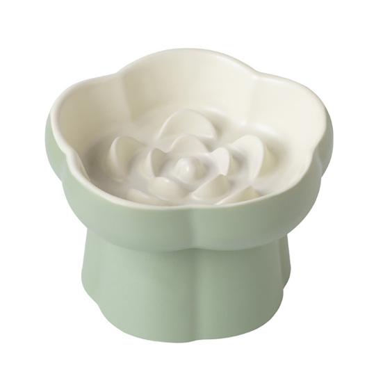 Ceramic Slow Feeder Pet Bowl Dogs Cats Anti-Choking Slow Eating Food Bowl Elevated
