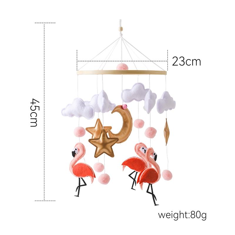 Schattige Flamingo Baby Rammelaar Speelgoed Houten Mobiel Muzikale Bedbel Hangend Speelgoed 0-12 Maanden Meisje Pasgeboren Baby Ledikant Cadeau Houder Beugel