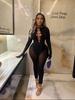 Sex suit European and American sexy lure long-sleeved onesie perspective hot diamond women's fashion gloves HL -