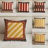Pattern Bold Stripes Cushion Cover Natural Linen Pillowcase Set AllinOne Decor for Sofa Bedroom  Chair