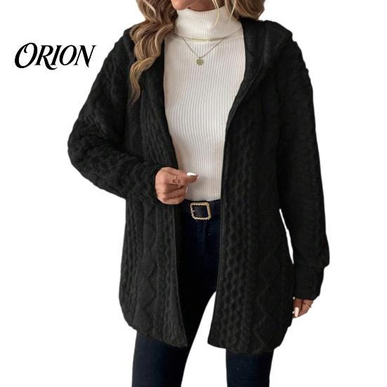 Warm Women Coat Hooded Fleece Jacket, Long Sleeve Zip-Up Casual Comfortable Fall Apparel Coat, Solid Color Thermal Outerwear for Winter Jacket