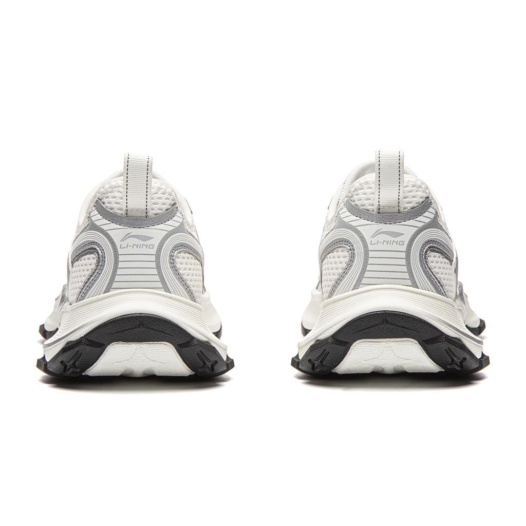 Li Ning Slip Resistant, Abrasion Resistant, Breathable Low Top Chunky Sneakers Men's White Silver AGCW055-4