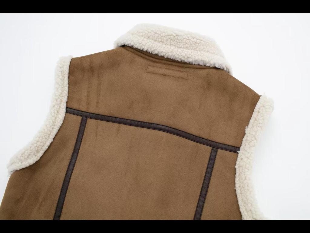 Y 2023 Automne/Hiver Veste zippée à revers en fourrure pour femmes européennes-américaines: Polyvalent & Décontracté