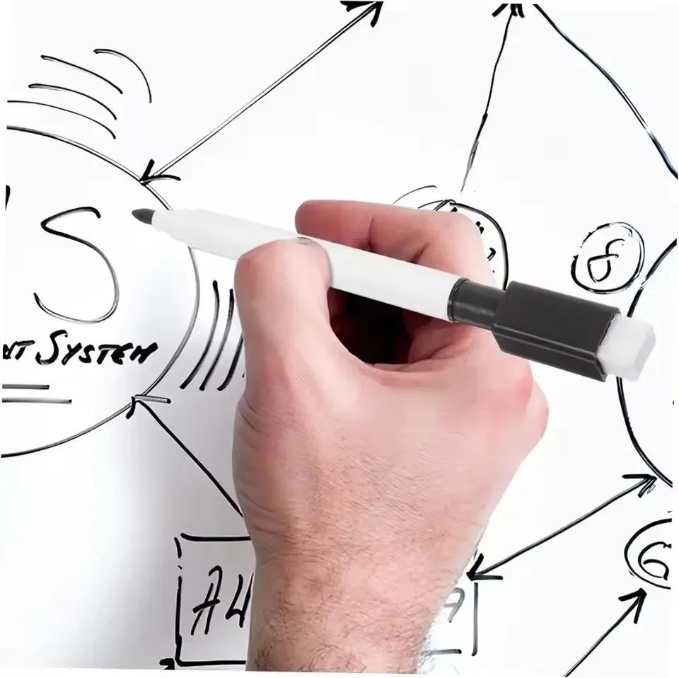 Magnetische schwarze Whiteboardmarker mit Radierkappe Whiteboard-Trockenabwischmarker Klassenzimmer-Trockenabwischstifte für Zuhause, Büro, Schule