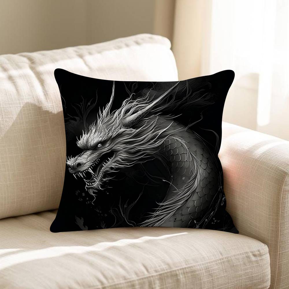 

Fashion Black Dragon Pillow Cover For Bedroom Room And Living Room Sofa Decorative Cushion Cover 30x30 cm
