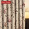1PC Nuan Series French Retro Pink Peony Floral Curtains American Countryside Thick Curtains for Bedroom Living Room Window for Home Decor