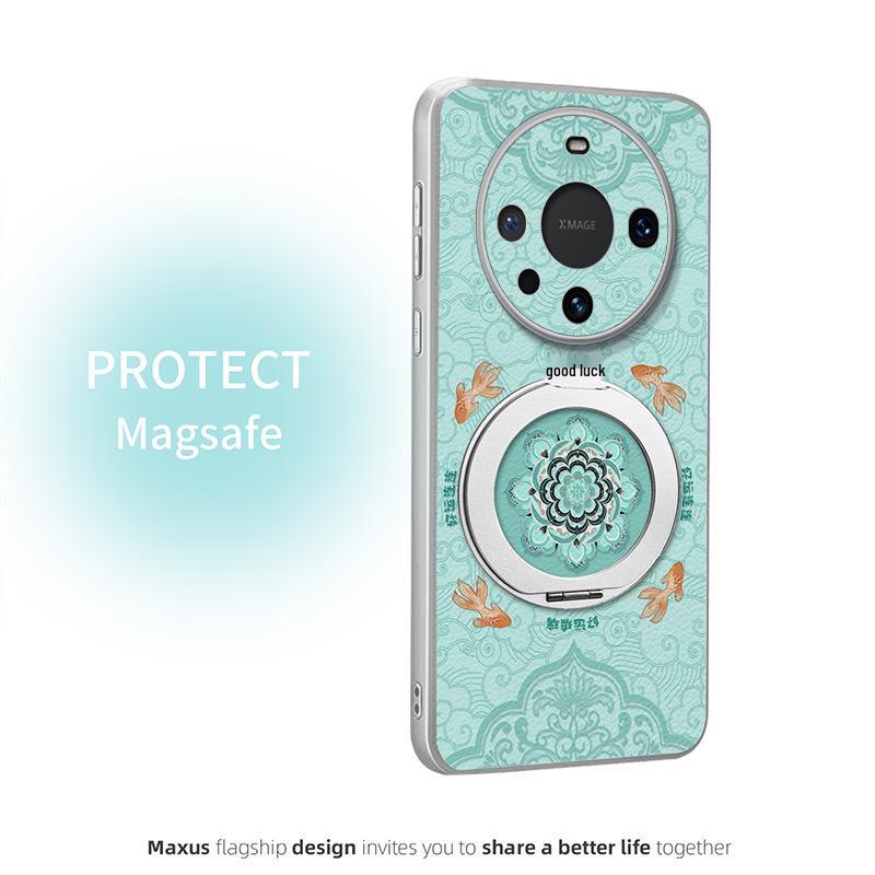 

Luck Continues Green Koi Phone Case for Huawei Mate60pro/50pro/40EP - Fresh Spring Style Mate 70 Pro