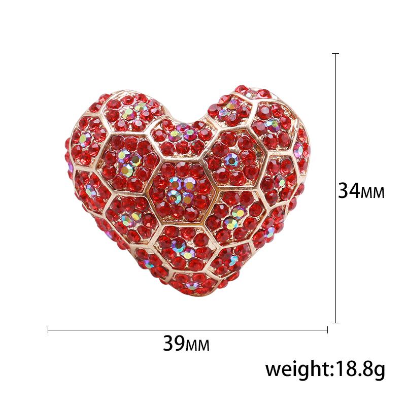 Rhinestone Love Brooches for Women Unisex Enamel Heart Pins Banquet Party Backpack Gifts Jewelry Accessories