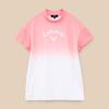 Callaway Short Sleeve Mock Neck Shirt Moisture Quick UV Golf Underwear C24134215 Women's (Gradient Pattern, Wicking, Drying, Protection) / / 1092_Pink
