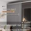Telescopic No-Punch Curtain Set: Blackout, Heat Insulation, Sun Protection for Bedroom, Living Room, Balcony, Rental Partition