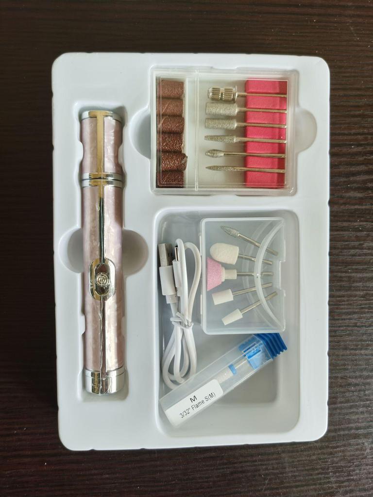 Compact Gray Electric Nail Polisher & Dead Skin Remover Tool