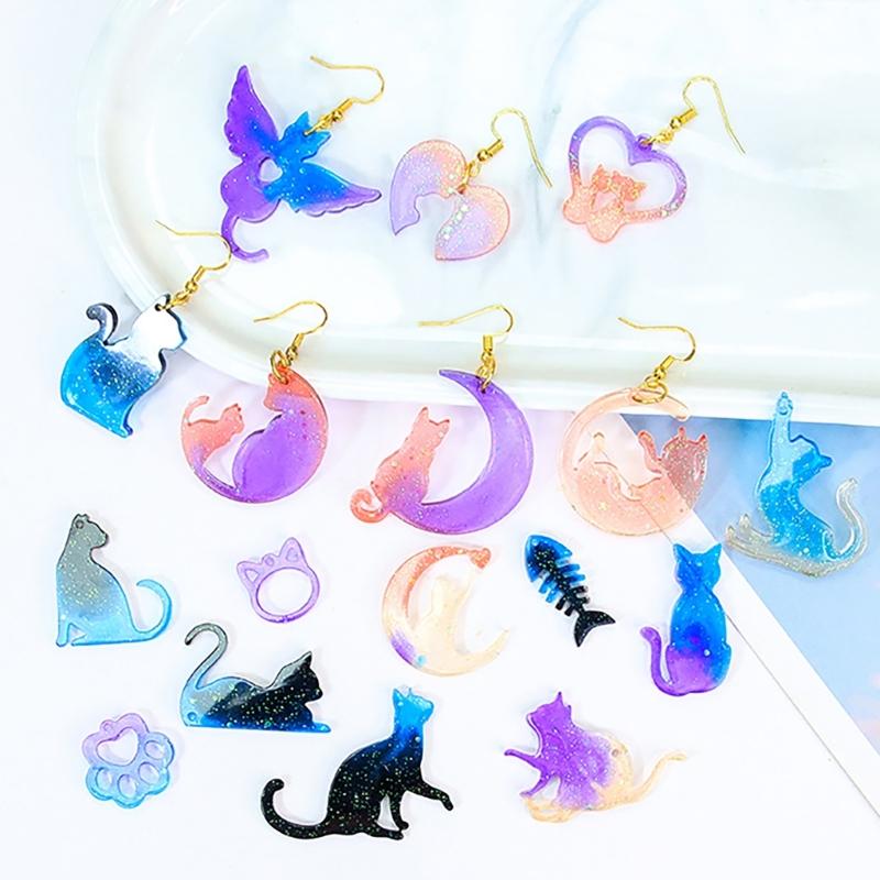 Jewelery Silicone Mould Earring Mold with Hole Animal Silicone Molds for Epoxy Resin Earring Charm