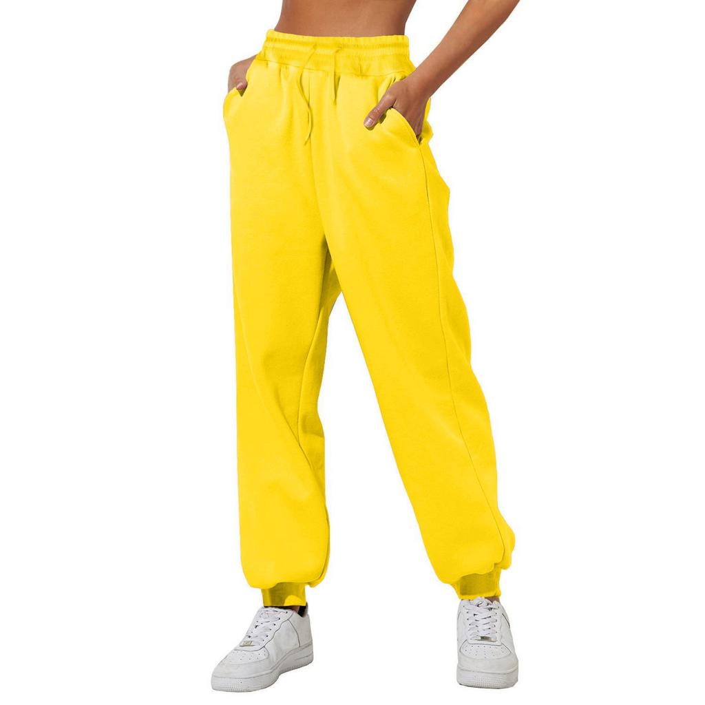 Pantalones de chándal para mujer color liso cintura elástica pantalones jogger primavera otoño casual ropa deportiva pantalones jogger para entrenamiento