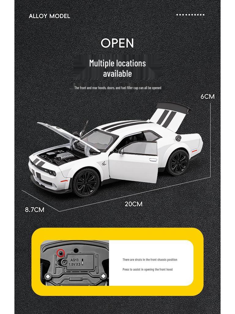 Jiaye VB24375 Alloy Hellcat SRT Sports Car Model - Toy Car Figurine for Children