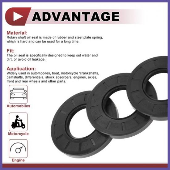 Radialwellendichtring Öldichtung Nitril 70 Durometer Gummi 40x80x10mm 5 Stück