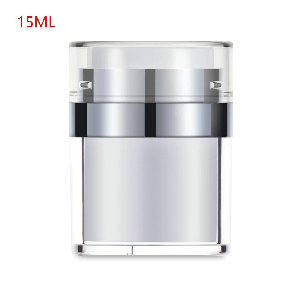 Portable Refillable Travel Cream Sample Vials Empty Squeeze Pump Vacuum Bottle Press Cream Jar Acrylic Cans Lotion Container