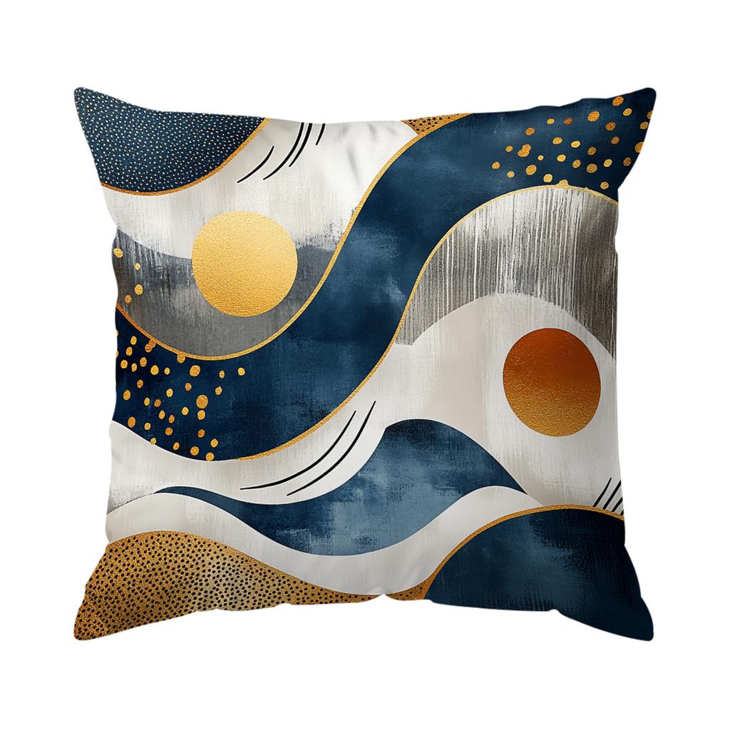 Blue Abstract Geometry Cushions Pillowcase Polyester Cushion Cover Throw Pillow Sofa Decoration Pillowcover Home Room Decor