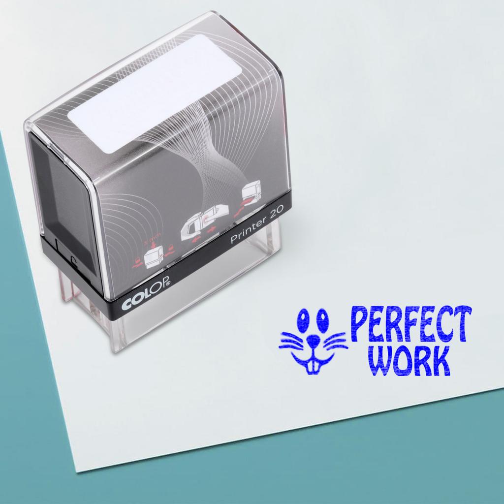 Printtoo Self Inking Rubber Stamp - Pre-Inked Office Stamp - Stationary Stamp - COLOP P20 Mini Stamper - Teachers Stamp -