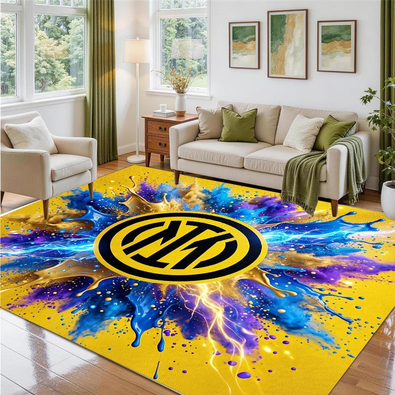 Borussia Dortmund Design Crystal Velvet Rug Soft Decorative Mat for Bedroom Entrance