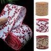 Ribbon for Christmas Decorations Red Berry Ribbon, 2.2 Yards Imitation Linen 2.5 Inch Wide Gift Box Packaging DIY Wreath Bows Holiday Tree