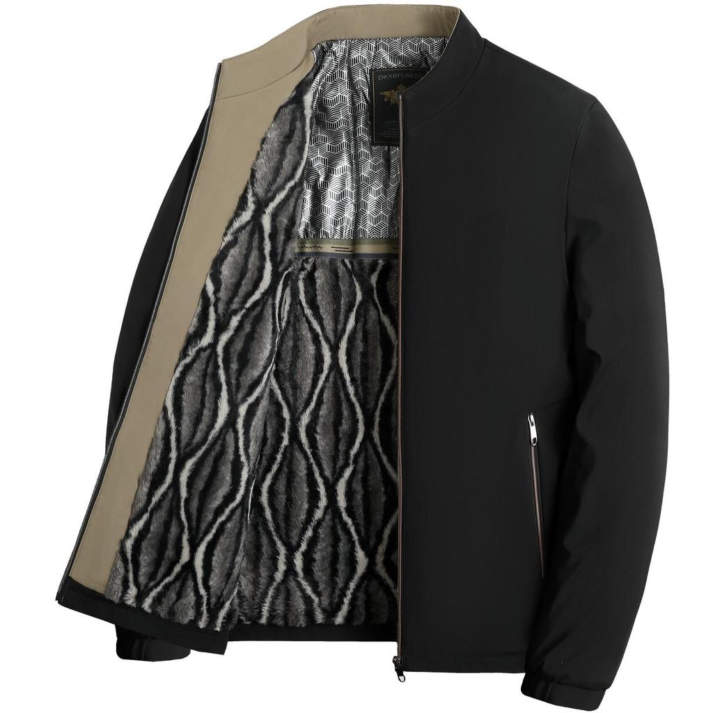 Men's Plus Velvet Thick Cotton Jacket for Autumn/Winter – Middle-aged & Elderly