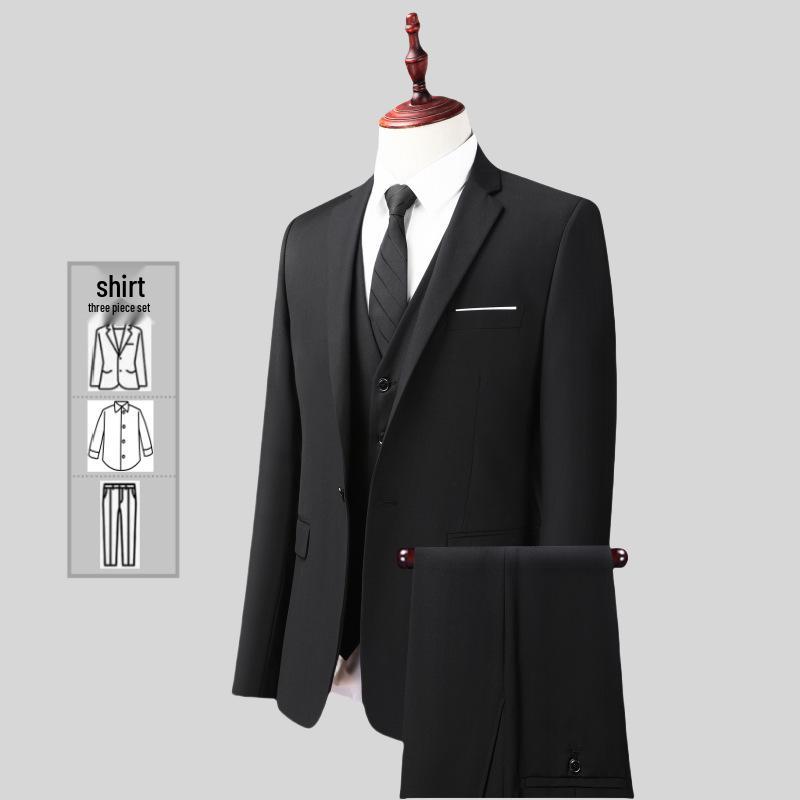 Dreiteiliger Anzug im koreanischen Stil für Herren, Slim Fit - Business-, Freizeit-, Hochzeits- oder Arbeitskleidung für Trauzeugen.